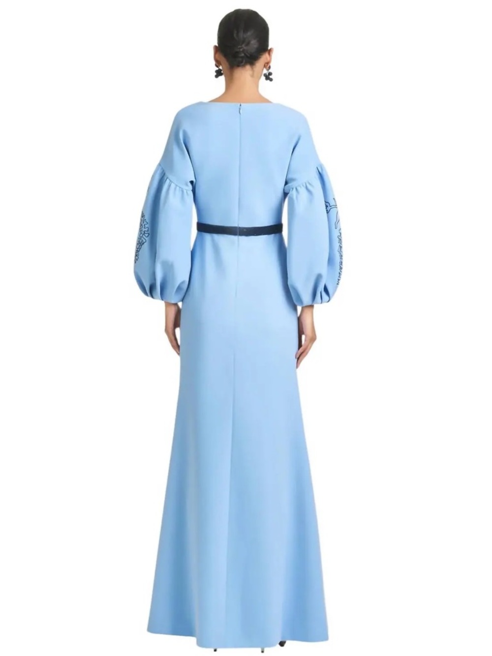 SACHIN & BABI Aria Cornflower Blue Embroidered Gown Maxi Dress NWT $994 - Picture 3 of 6